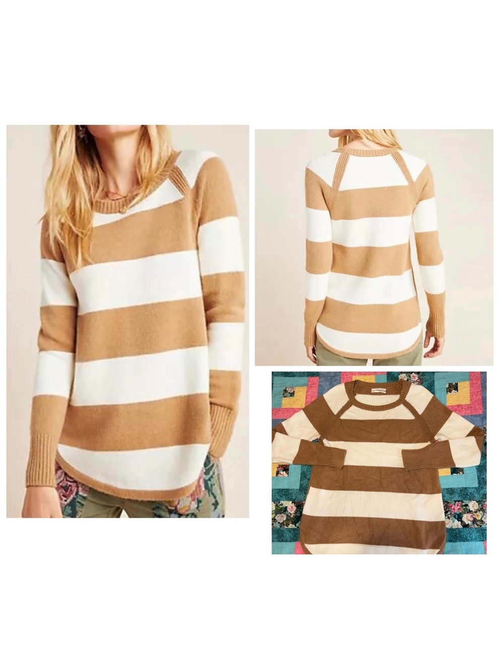 Anthropologie Rebekah Tunic Sweater Woman’s M Striped Sweater Medium